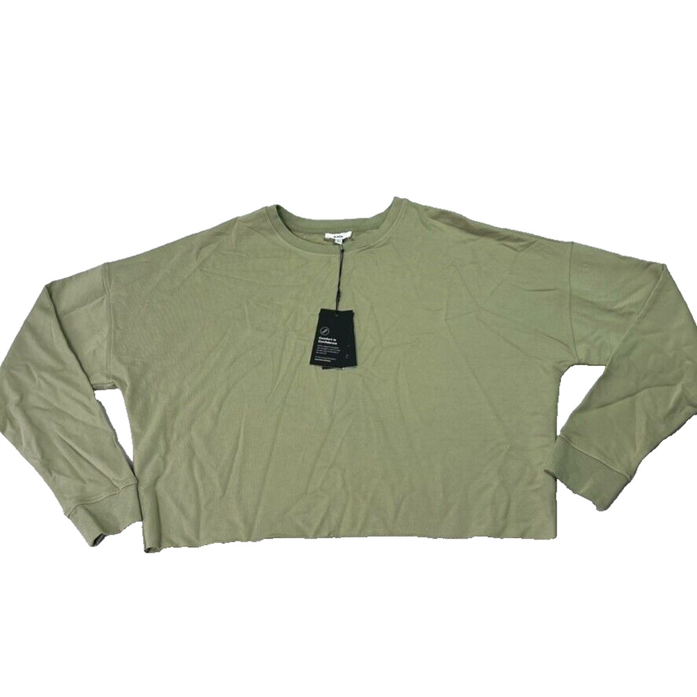 Knix Sweatshirt Womens L Green Pullover Modal Terry Crew Top Good To Go Crew